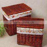 Wholesale Pop up Wicker Decorative Trunk Wicker Dirty Clothes Storage Chest Hamper With Lid thumbnail-6