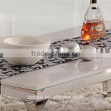 Competitive Price Center Coffee Table With White Marble Top Stainless Steel Legs thumbnail-2