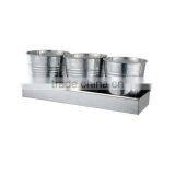 Silver Min Tray Home &Garden Enamel Gardening Ice Basin Tray With 3pcs Mini Bucket thumbnail-1
