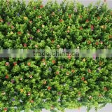 colorful artificail Eucalyptus grass mat green foliage plants with flowers