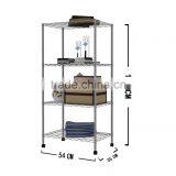 4-Tier Carbon Steel Black Shelf Storage Wire Metal Rack Shelving Suitable For Kitchen Home and Office thumbnail-5