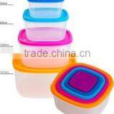 Rainbow Food Storage Set, 5pcs Plastic Food Container,square Storage Box. thumbnail-1