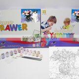 Diy Digital Oil Painting Paint Preprinted Carboard Brush Kit thumbnail-1