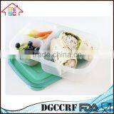 3 Compartment Containers Reusable Bento Lunch Box & Divided Food Storage With Multi Colored Lids thumbnail-3