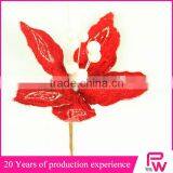 China Factory Supply Crafts Decorations Cheap Artificial Poinsettia Flower for Christmas Market thumbnail-6