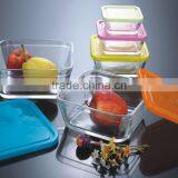 Engraved Square Glass Bowl Set,high Quality 5pcs Glass Bowl With Lid,glassware Set thumbnail-1