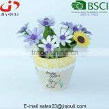 With Handle and Linen Fabric Plant Pot Cover, Burlap Easter Basket for Flowers thumbnail-2