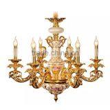 Luxurious Vintage Victorian Style Royal Imperial Blue Porcelain and Crystal Golden Brass Pendant Lamp, Chandelier BF12-05254g thumbnail-3