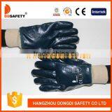 DDSAFETY Hot Sale Blue Knit Wrist Full Palm Nitrile Coated Glove thumbnail-1