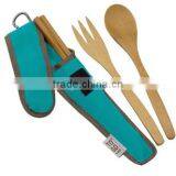 2017 Top Selling Bamboo Cutlery With Cloth Sleeve