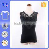 Elegant Cotton Lace Crochet Flower Trim Sexy Women Fitness Tank Tops thumbnail-6