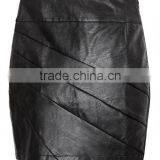 2016 Summer Women Fashion Leather Plain Black Mini Sexy Skirt Suit Wrap Skirt thumbnail-2