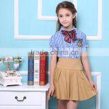 Custom Primary School Shirt /Short Skirt And Pants For Children Summer School Uniform thumbnail-6