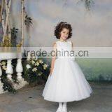 White High Neck Baby Gown Sequins Beaded Beach Flower Girl Dresses thumbnail-1