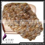 CX-D-89 Home Decora Patchwork Fox Fur Throw/ Fur Blanket/Fur Rug thumbnail-3