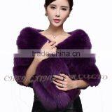 CX-B-133A Luxury Handmade Winter Cape/ Wedding Decoration Dress Fox Fur Shawl thumbnail-6
