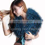 CX-B-86B High Quality Genuine Raccoon Big Fur Collar Fur Shawl thumbnail-2