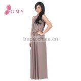 Women's Slimming Key Hole Sleeveless Long Maxi Evening Dress Night Party Cocktail Dress thumbnail-5