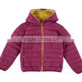 100% Polyester, Taffeta, Unisex Baby High Relecflective Hooded Down Touch Quilted Padding Jacket With Vislon Zipper