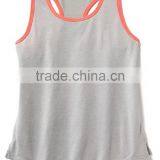 100% Ctn, S/J, 160 Gsm, Children Girls Tank Top With Side Slit and Contrast Piping thumbnail-1