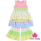 2017 New Three Color Cake Skirt Sleeveless Suit Stylish Ruffle Set Kids Anarkalifall Boutique Girl Clothing Outfits thumbnail-4