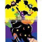 28''x44''Happy Halloween Bats and Witch Flag thumbnail-1