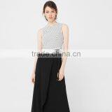 Office Lady Fitted Crop Top Designs Stylish Simple Sleeveless Blouse thumbnail-5