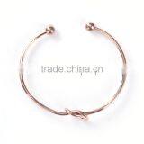Copper Open Cuff Bangles Bracelets Rose Gold Love Knot thumbnail-2