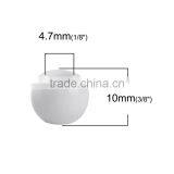 CCB Plastic European Style Large Hole Charm Beads Round White thumbnail-2