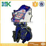 Fashional Blue Turban National Beauty Applique Embroidered Sew on Patch for Clothes Dress thumbnail-1