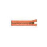 #4.5 Brass Open End Zippers With Orange Tape For Garment / Boot thumbnail-1