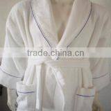 Blue Piping Hotel Bathrobe Cotton Terry Fabric Price thumbnail-1