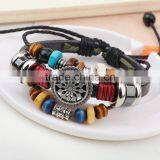 Wholesale Charm Leather Bracelet Fashion Lapis Lazuli Wrap Bracelet thumbnail-1