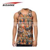 2017 Custom Sublimated Training Cotton Mens Slimming Singlet thumbnail-5