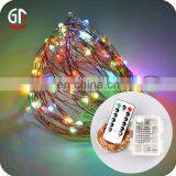 Waterproof 10M 33FT 100 Pcs Warm White LEDs Copper Wire 3AA Battery Operated Remote Control LED String Lights With Timer thumbnail-5