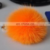 Custom size fox fur pompon for phone accessory/garment/hat