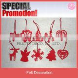 Wholesale Die cut deer ,tree and snowflake shapedl felt christmas figure decoration