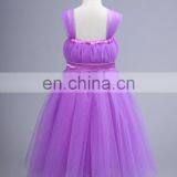 Real Pictures SHMY-F013 Purple Tulle Full Length Cap Sleeve Flower Girl Dress With Belt thumbnail-3