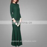 Islamic Modern Wear Lady Dress Malaysia Latest Abaya Fashion Green Baju Kurung Wholesale 2017 thumbnail-2