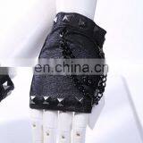 Gothic Short Fingerless Snakeskin Imitation Gloves thumbnail-1