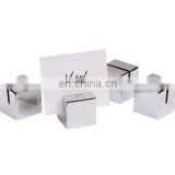 Silver Cube Wedding Favor Place Card Holder