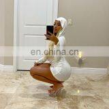 Wholesale Sexy Hot Girl V Neck Hollow Out Hood Long Sleeve Bodycon Dresses Club Dress thumbnail-3