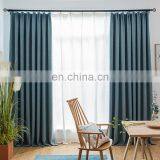 2020 Hot Sale High-end Elegant High Shading Solid Color Blackout Linen Fabric Curtain For Bedroom With Breathable thumbnail-4
