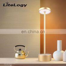 Long Distance Bedroom Read Friendship Lamp Gold Rechargeable Metal Decoration Led Table Light
