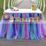 Hot Sale New Customized Tutu Tableware Tulle Table Skirt Party Wedding Decorations Best Price Gift SD103 thumbnail-1