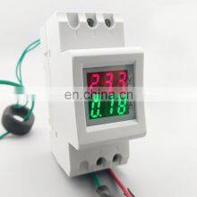 2P 36mm Din Rail Dual LED Display Voltage and Current Meter Voltmeter Ammeter Range AC 80-300V 200-450V 0-100A thumbnail-1