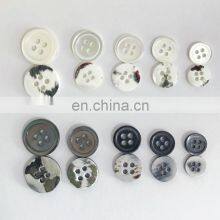 4 Hole Grey White Customized Trochus Shell Button thumbnail-3