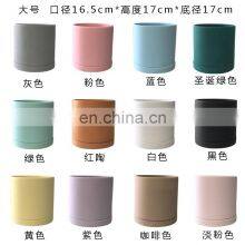 Outdoor Indoor Garden Nordic Round Cylinder Ceramic Terracotta Succulent Plant Planter Flower Pots With Drainage Hole and Saucer thumbnail-3