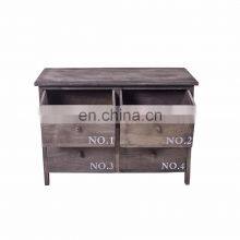 Sideboard Chest of Drawers 4 Drawers Wood Grey White Urban Style Entrance Bedroom thumbnail-5