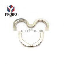 Unique Design Stainless Steel Flat Mickey Mouse Shape Split Key Ring Small Metal For Keychain thumbnail-5